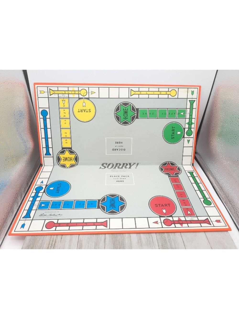 Vintage 1950 Parker Brothers Sorry! Board Game Foldable Gameboard USA